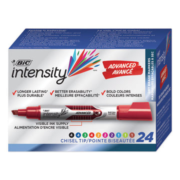 BIC® Intensity Advanced Dry Erase Marker, Tank-style, Broad Chisel Tip, Assorted Colors, 24-pack freeshipping - TVN Wholesale